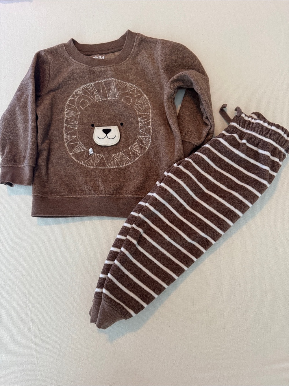 Carter's Brown Pullover Sweatshirt with Lion Stitching